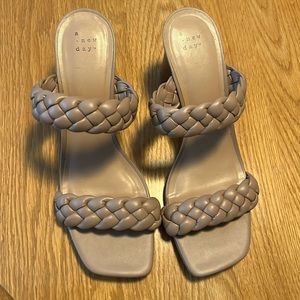 Tan Color Braided Heels Size 11